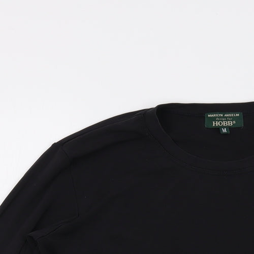 Hobbs Mens Black Silk T-Shirt Size M Round Neck