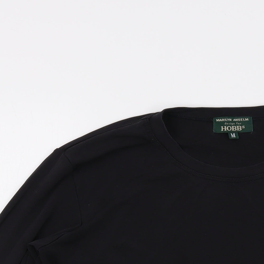 Hobbs Mens Black Silk T-Shirt Size M Round Neck