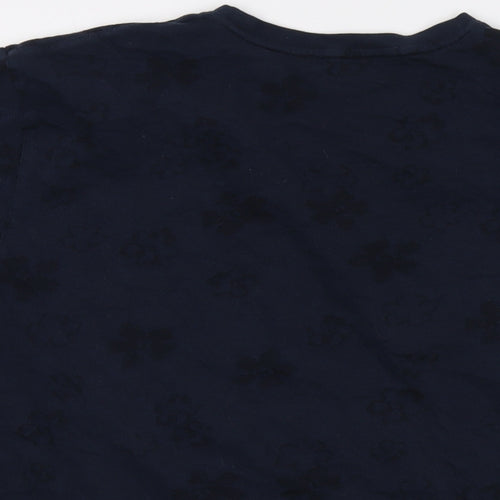 Ted Baker Mens Blue Geometric Cotton T-Shirt Size XL Crew Neck