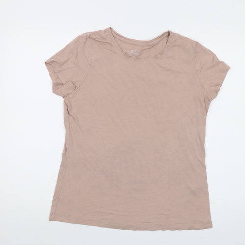 Banana Republic Womens Pink Cotton Basic T-Shirt Size M Round Neck