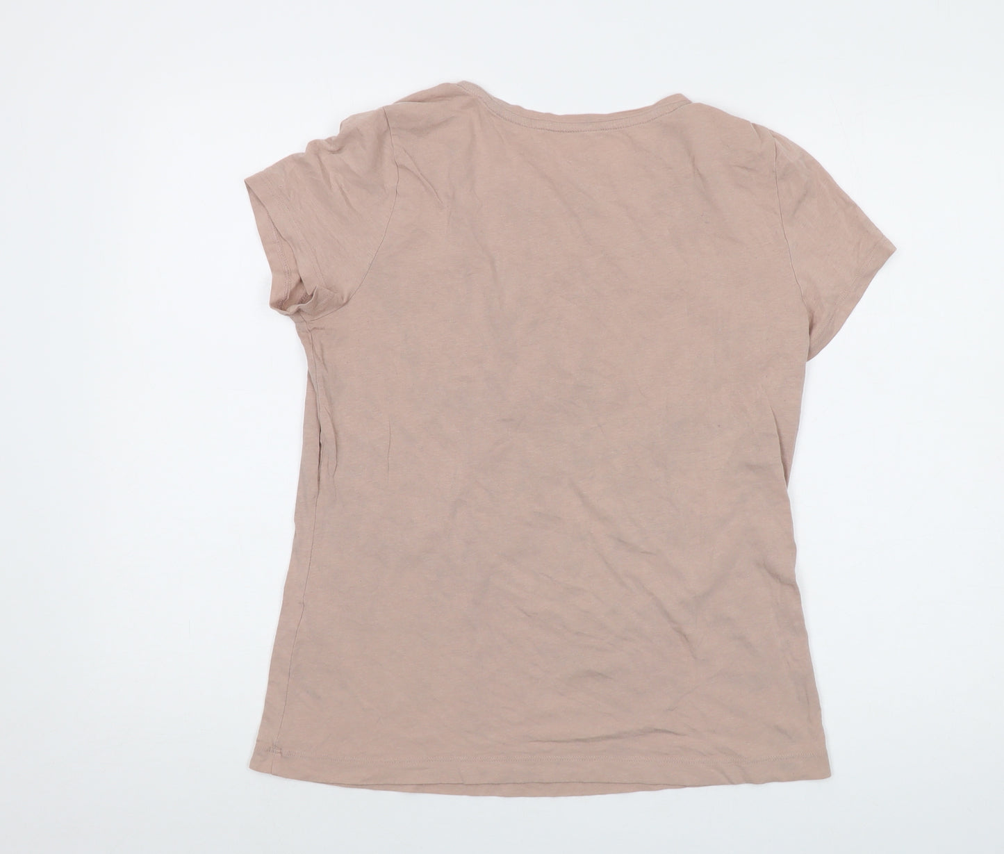 Banana Republic Womens Pink Cotton Basic T-Shirt Size M Round Neck