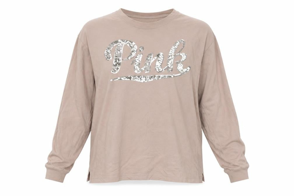 Front view of PINK women’s pink cotton basic t-shirt, size S, round neck