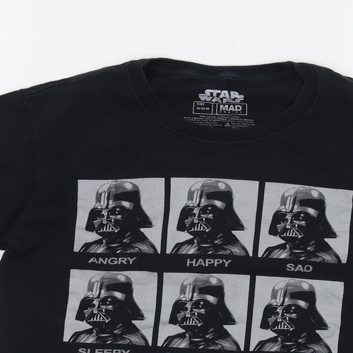 Star Wars Boys Black Cotton Basic T-Shirt Size M Crew Neck Pullover