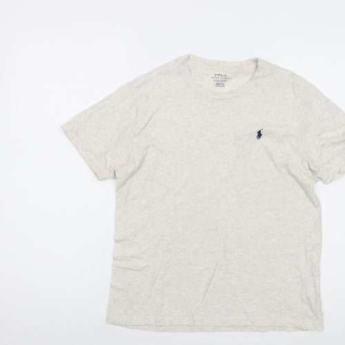Polo Ralph Lauren Boys Grey Cotton Basic T-Shirt Size 14-15 Years Crew Neck Pullover