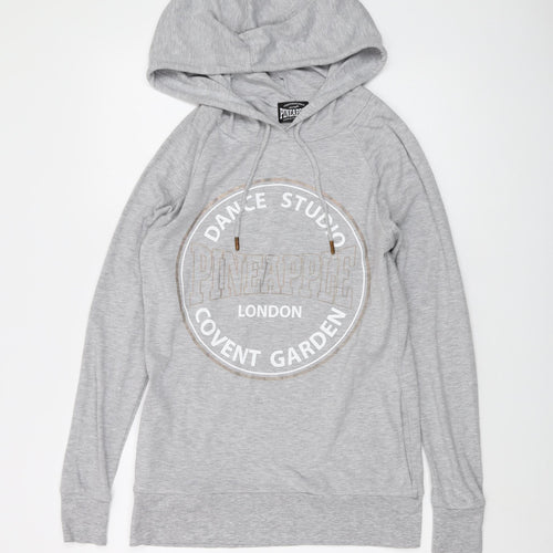 Pineapple Womens Grey Cotton Pullover Hoodie Size XS Pullover