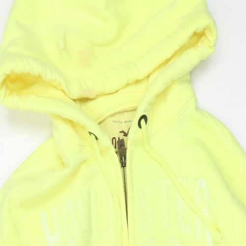 Hollister Mens Yellow Cotton Full Zip Hoodie Size M