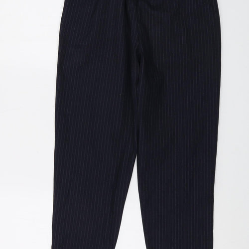 Gap Womens Blue Striped Polyester Trousers Size 4 L22 in Regular Drawstring