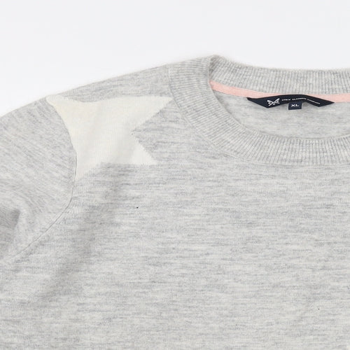 Crew Clothing Womens Grey Crew Neck Polyester Pullover Jumper Size XL