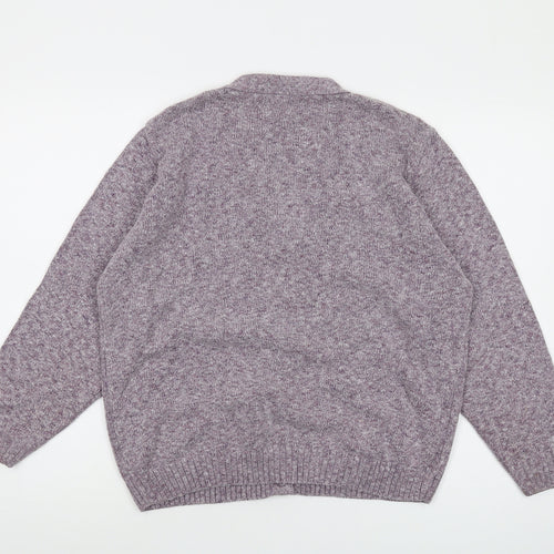 Berkertex Womens Purple V-Neck Acrylic Cardigan Jumper Size 14