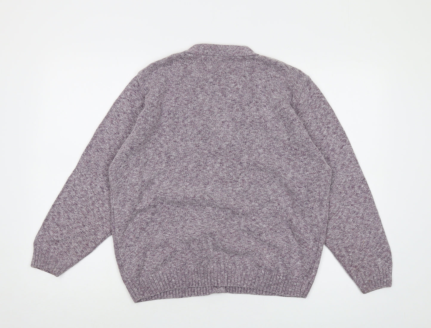 Berkertex Womens Purple V-Neck Acrylic Cardigan Jumper Size 14