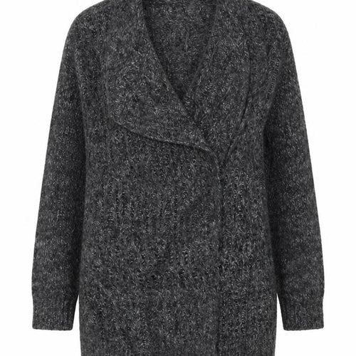 Fillipa K Womens Grey V-Neck Nylon Cardigan Jumper Size S
