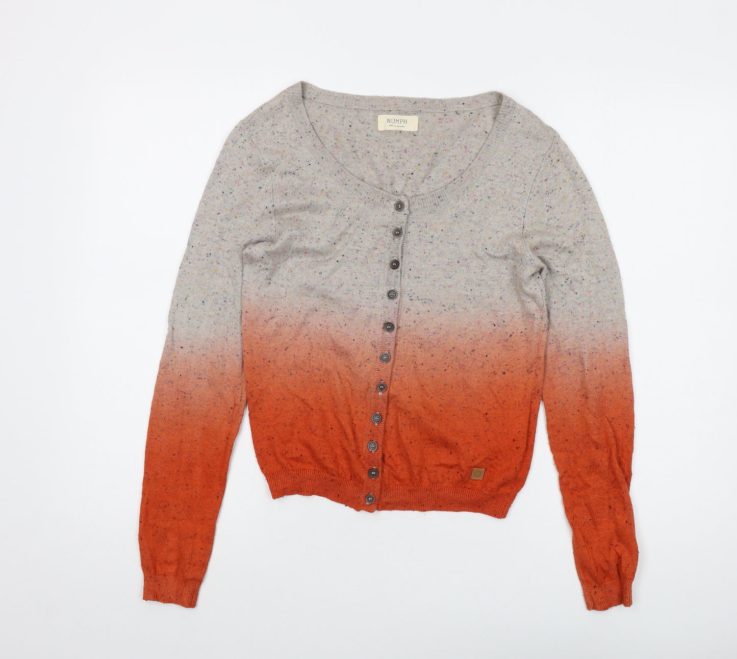 Numph Womens Grey Round Neck Viscose Cardigan Jumper Size XS