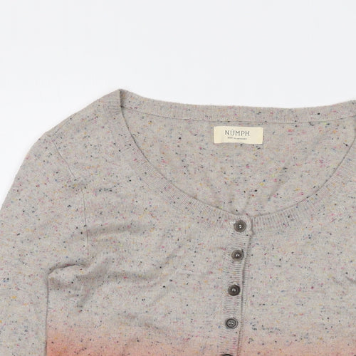 Numph Womens Grey Round Neck Viscose Cardigan Jumper Size XS