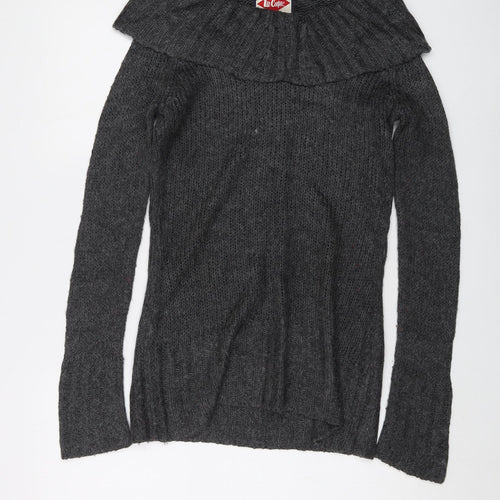 Lee Cooper Womens Grey Roll Neck Acrylic Pullover Jumper Size 8