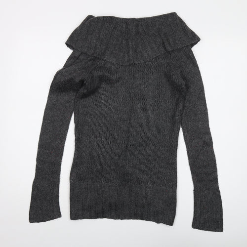 Lee Cooper Womens Grey Roll Neck Acrylic Pullover Jumper Size 8