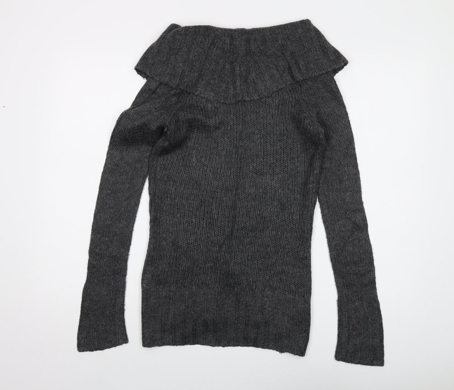 Lee Cooper Womens Grey Roll Neck Acrylic Pullover Jumper Size 8