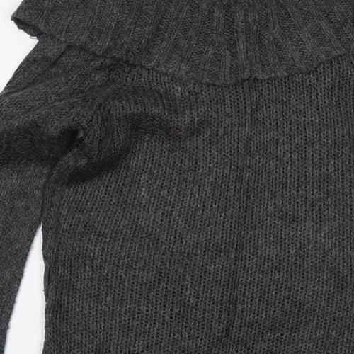 Lee Cooper Womens Grey Roll Neck Acrylic Pullover Jumper Size 8