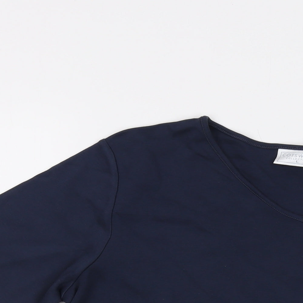 Cotswold Womens Blue Cotton Basic T-Shirt Size L V-Neck