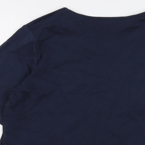Cotswold Womens Blue Cotton Basic T-Shirt Size L V-Neck