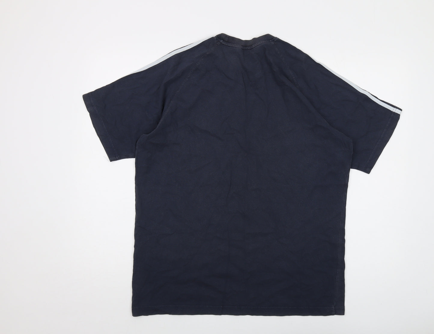 adidas Mens Blue Cotton T-Shirt Size L Crew Neck