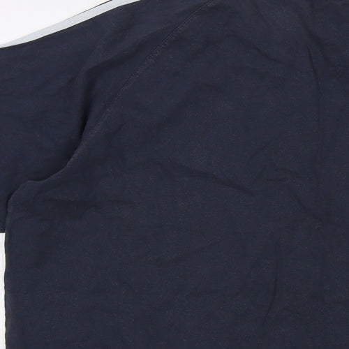 adidas Mens Blue Cotton T-Shirt Size L Crew Neck