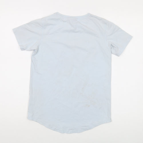 Rascal Womens Blue Cotton Basic T-Shirt Size L Crew Neck