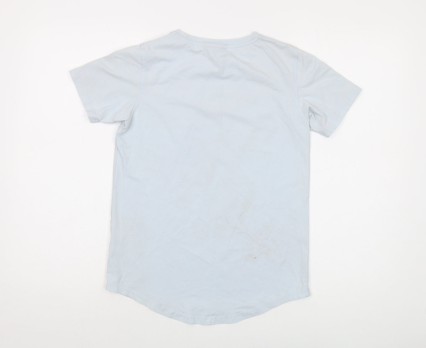 Rascal Womens Blue Cotton Basic T-Shirt Size L Crew Neck