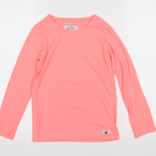 NEXT Girls Pink Cotton Basic T-Shirt Size 10 Years Boat Neck Pullover