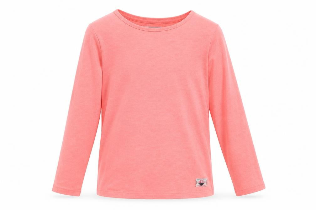 Front view of Next girls’ pink cotton basic t-shirt, size 10, years boat neck pullover