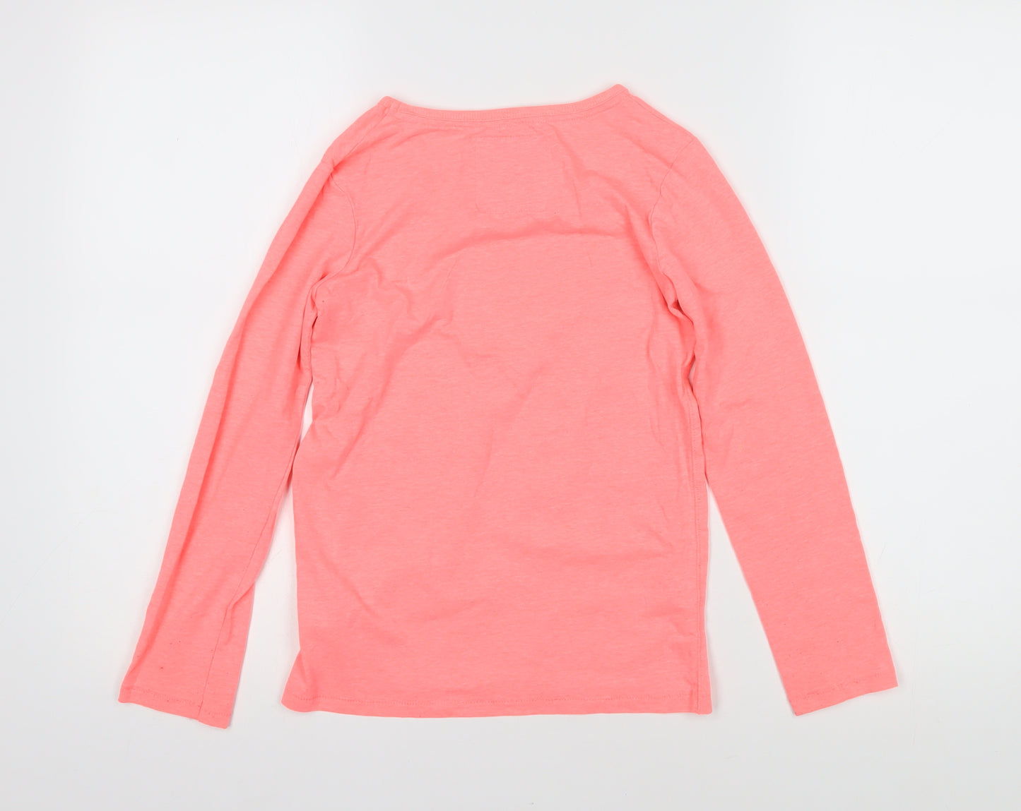 NEXT Girls Pink Cotton Basic T-Shirt Size 10 Years Boat Neck Pullover