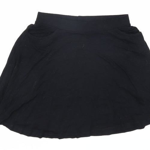 ASOS Womens Black Viscose A-Line Skirt Size 10 - Pockets on front
