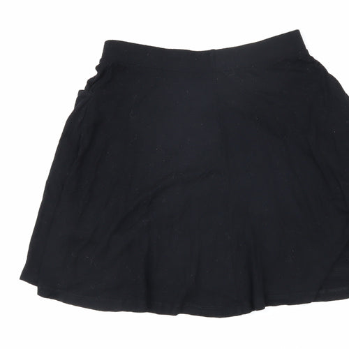 ASOS Womens Black Viscose A-Line Skirt Size 10 - Pockets on front