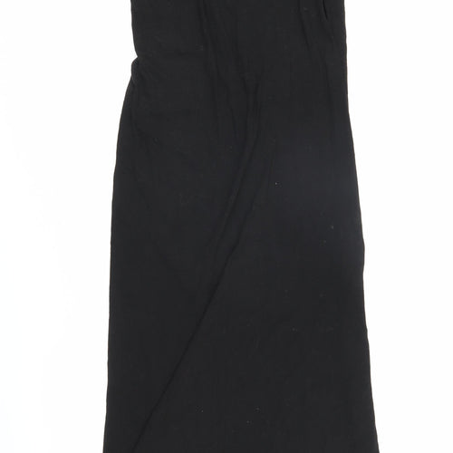 Topshop Womens Black Cotton Maxi Size 12 Scoop Neck Pullover