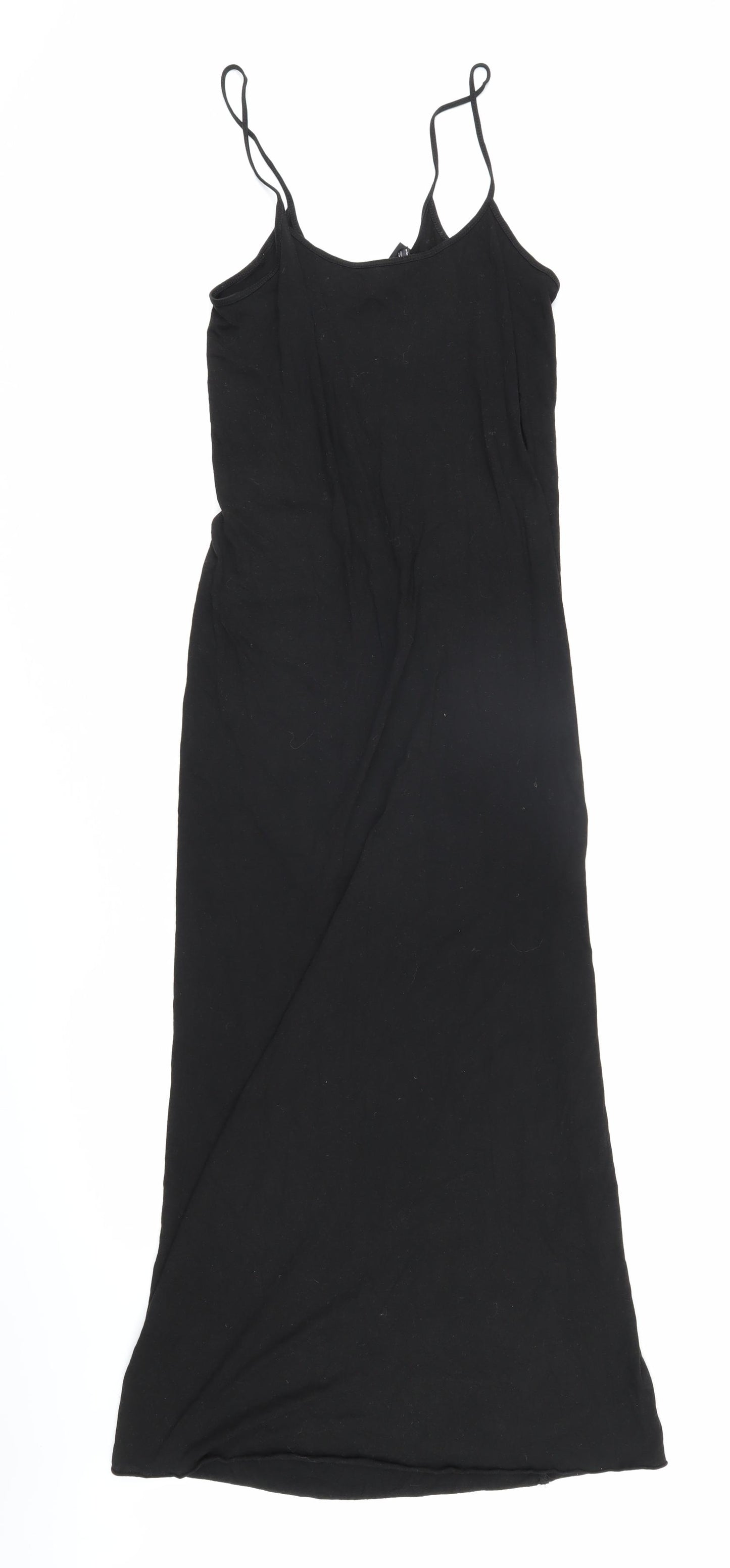 Topshop Womens Black Cotton Maxi Size 12 Scoop Neck Pullover