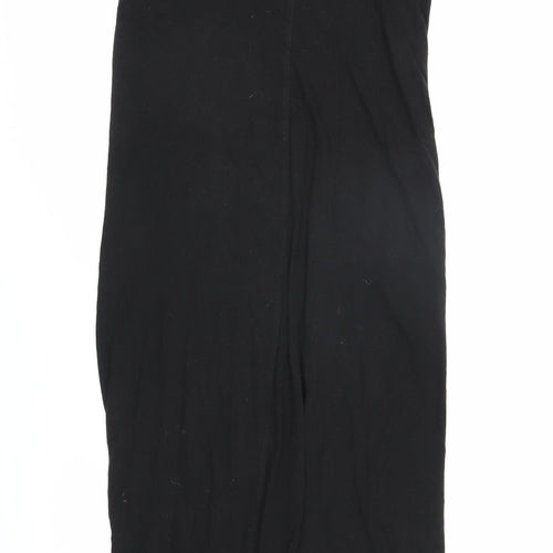 Topshop Womens Black Cotton Maxi Size 12 Scoop Neck Pullover
