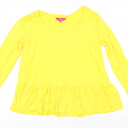 Together Womens Yellow Viscose Tunic T-Shirt Size 14 Boat Neck