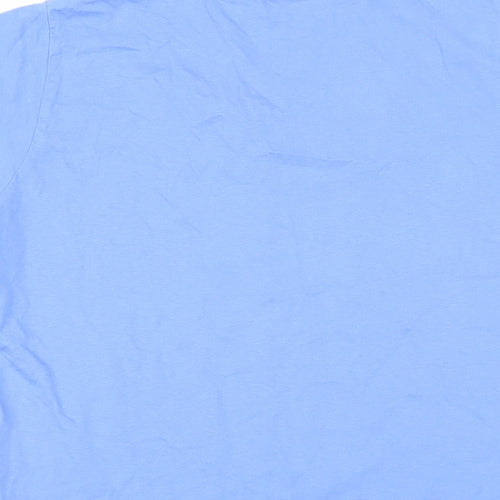 EWM Womens Blue Cotton Basic T-Shirt Size S V-Neck