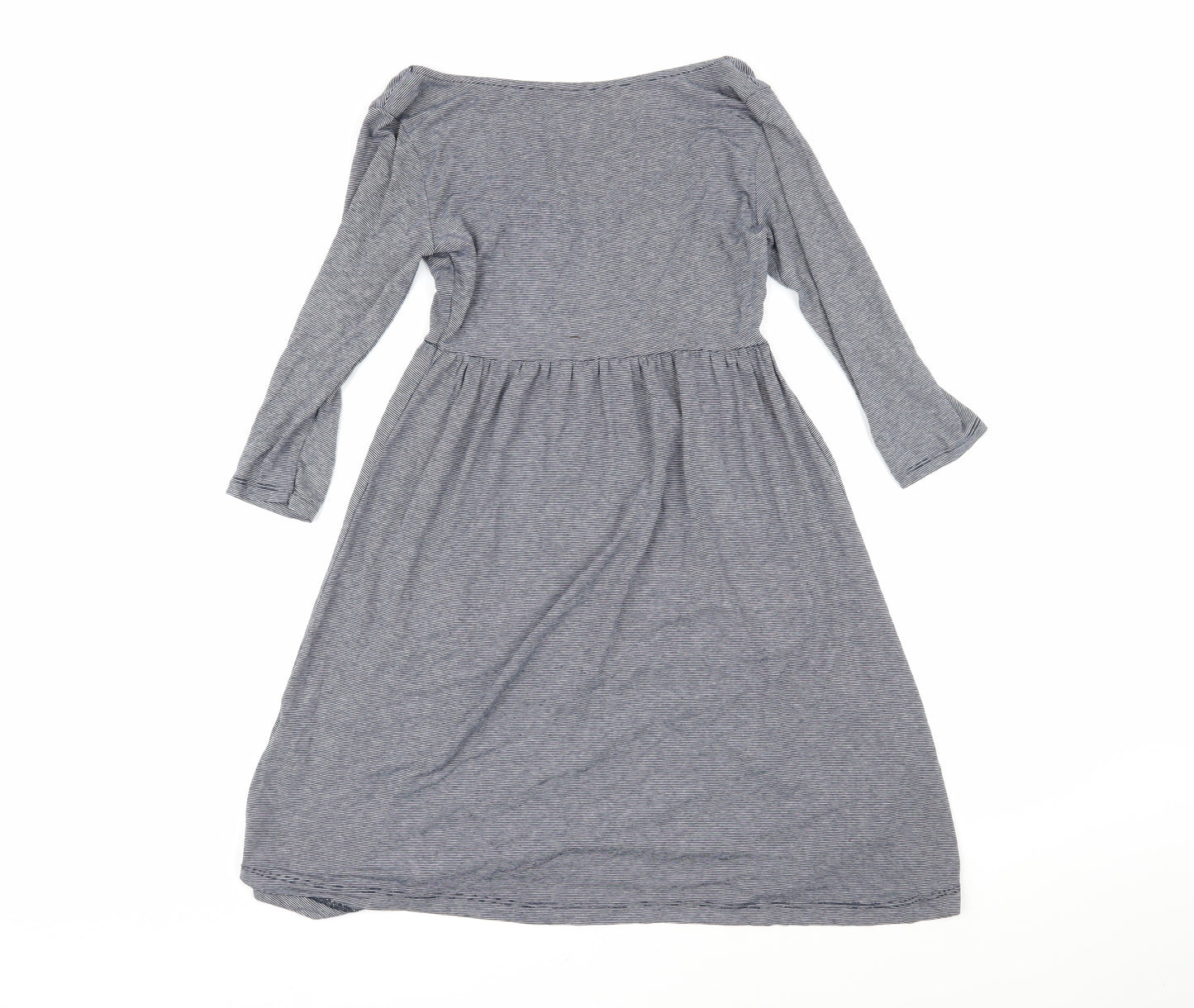 H&M Womens Blue Striped Viscose A-Line Size XS Scoop Neck Pullover