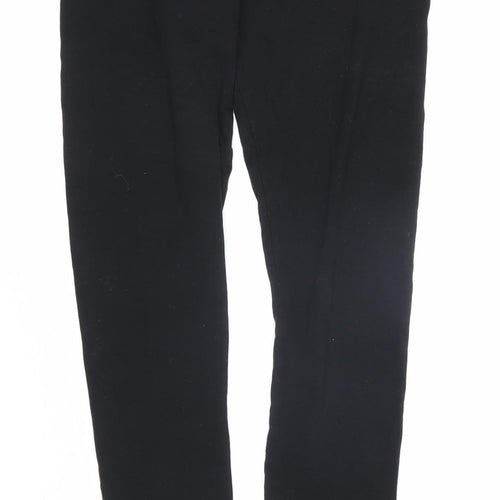 H&M Womens Black Cotton Jogger Trousers Size M L26.5 in Regular - Elasticated waist