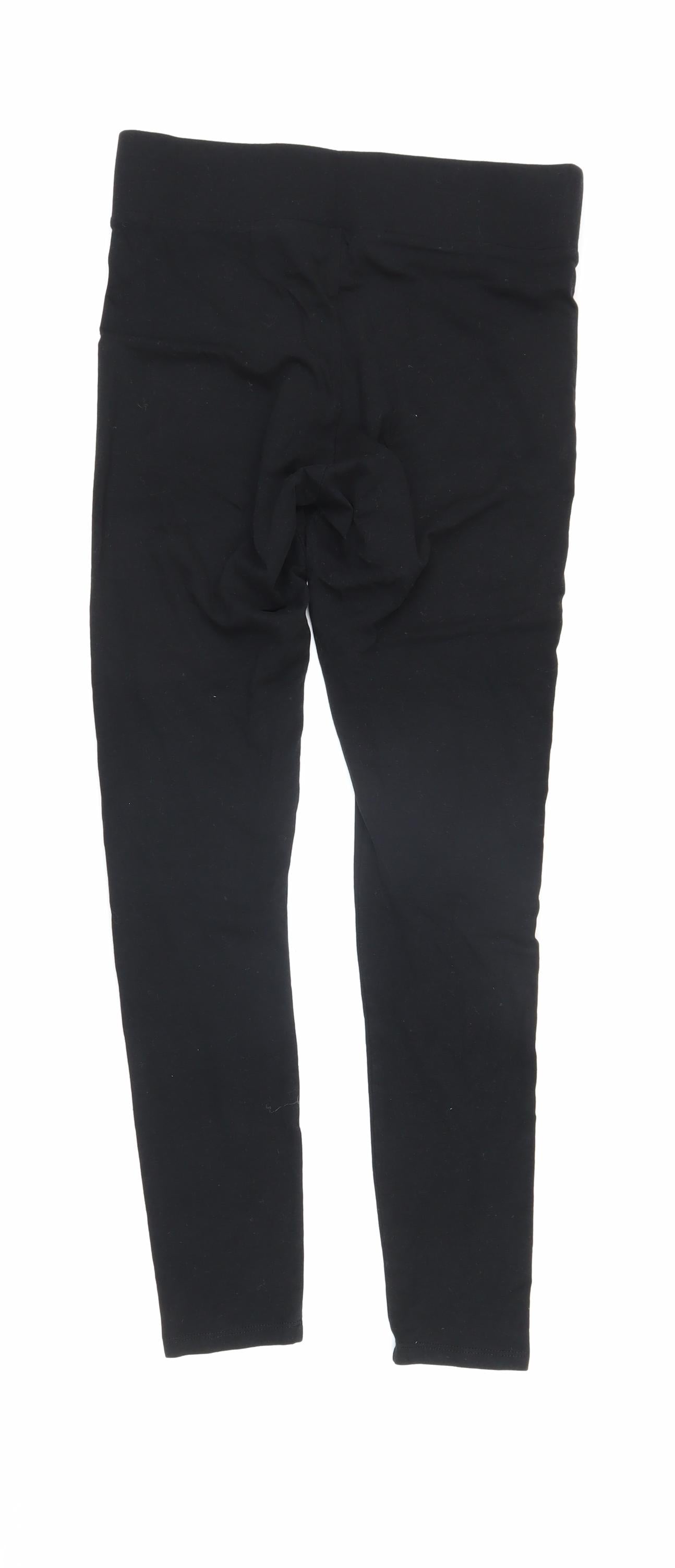 H&M Womens Black Cotton Jogger Trousers Size M L26.5 in Regular - Elasticated waist