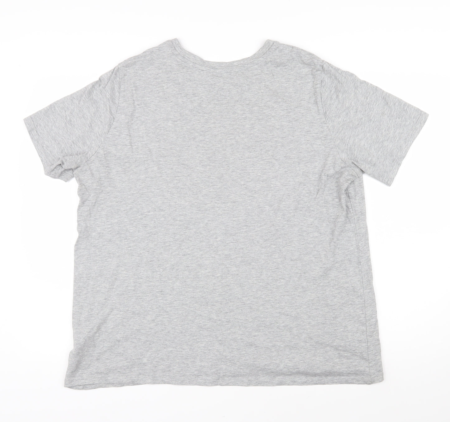 Marks and Spencer Womens Grey Cotton Basic T-Shirt Size 18 Round Neck - Coloured sripes