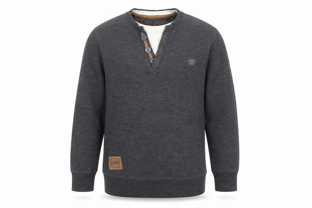 Next Boys Grey Acrylic Basic Casual Size 8 Years Round Neck Pullover