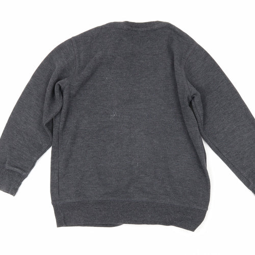 NEXT Boys Grey Acrylic Basic Casual Size 8 Years Round Neck Pullover