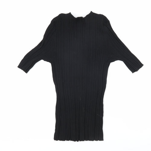 H&M Womens Black Round Neck Viscose Pullover Jumper Size S