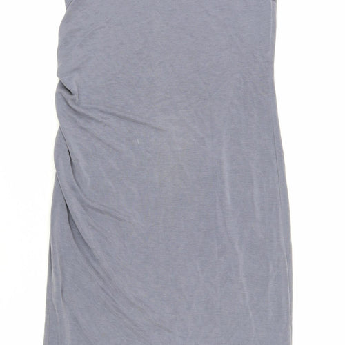 Topshop Womens Green Modal Pencil Dress Size 6 Boat Neck Pullover