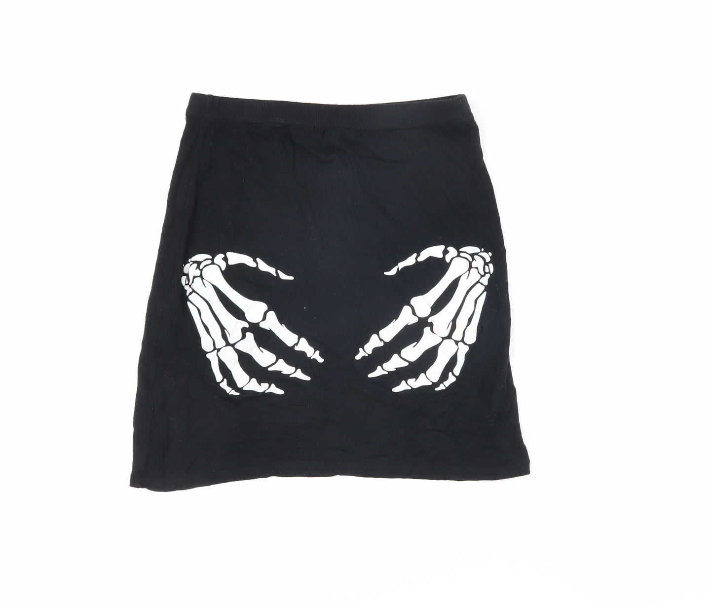 Boohoo Womens Black Viscose Mini Skirt Size 8 - Skeleton