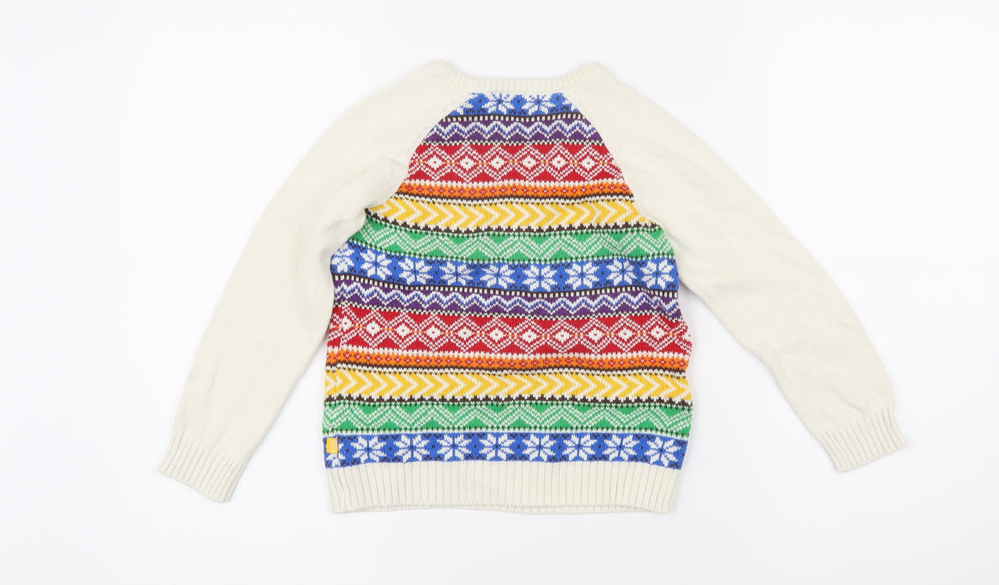 Little Bird Boys Multicoloured Round Neck Fair Isle 100% Cotton Pullover Jumper Size 5-6 Years Pullover