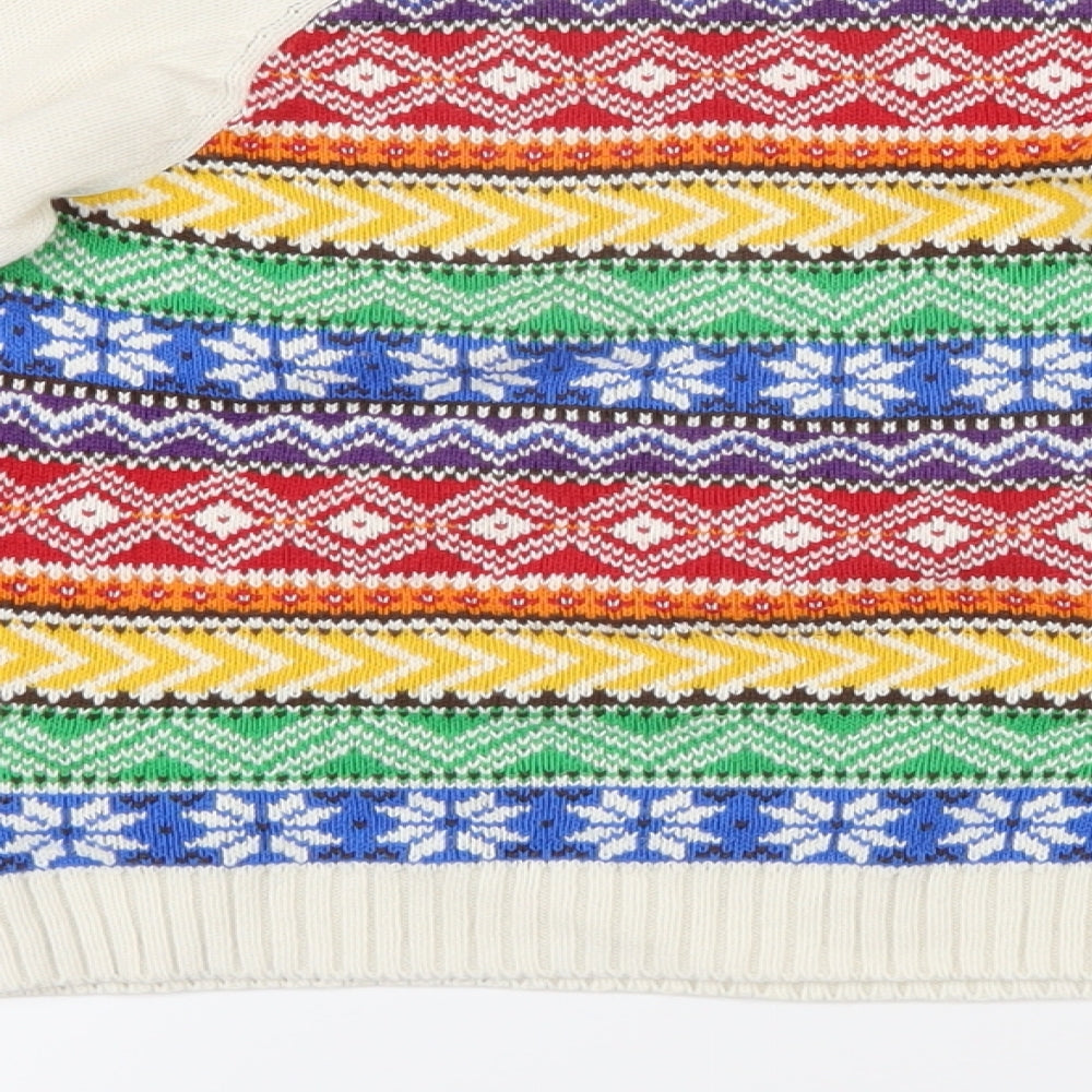 Little Bird Boys Multicoloured Round Neck Fair Isle 100% Cotton Pullover Jumper Size 5-6 Years Pullover