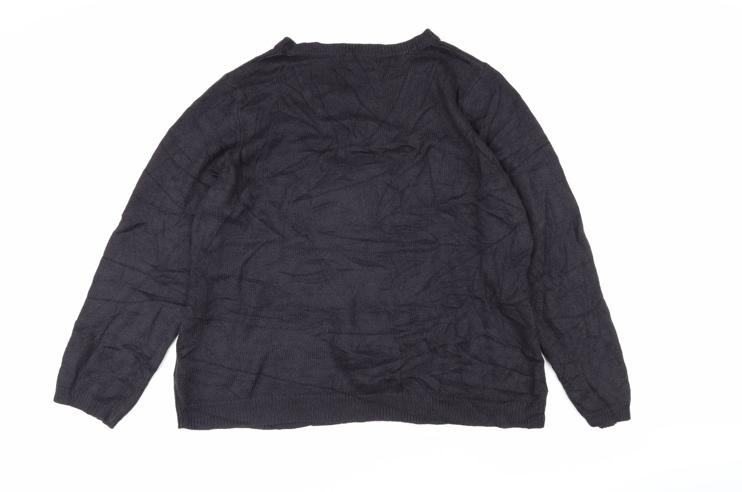 Per Una Womens Grey Boat Neck Acrylic Pullover Jumper Size 20 - Christmas Tree