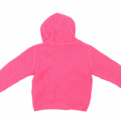 Blue Zoo Girls Pink Acrylic Cardigan Jumper Size 6-9 Months Button - cats